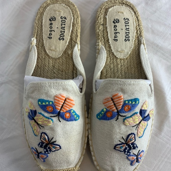 Soludos Women's Colorful Butterfly Espadrilles - Cream - Picture 1 of 6